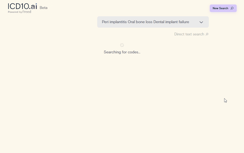 Search results interface
